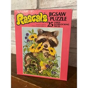 Vintage 1981 25‎ Piece Rascals Raccoon Puzzle Complete!